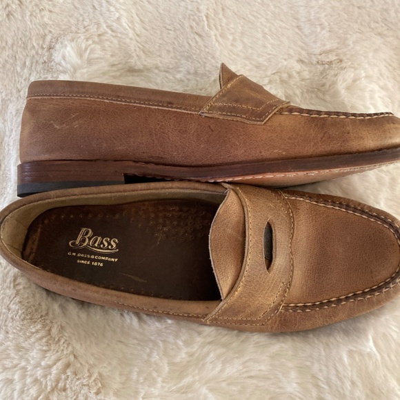 Bass Weejuns all leather penny loafers sz 8M - Picture 2 of 5